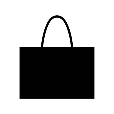 Alışveriş çantası siyah simge kutusu vektör tasarımı.