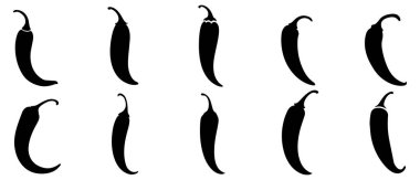 Biber sıcak yiyecek organik ikon vektör tasarımı.