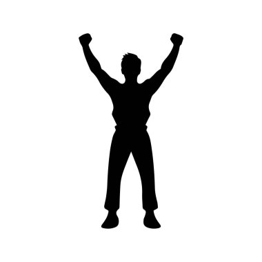 Lider siyah simge vektör illüstrasyon tasarımını kazandı.