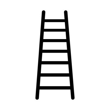 Merdiven simgesi işçisi siyah vektör arkaplan tasarımı.