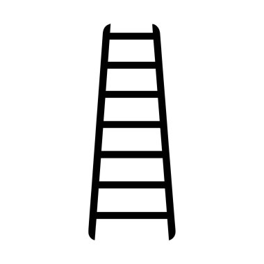 Merdiven simgesi işçisi siyah vektör arkaplan tasarımı.