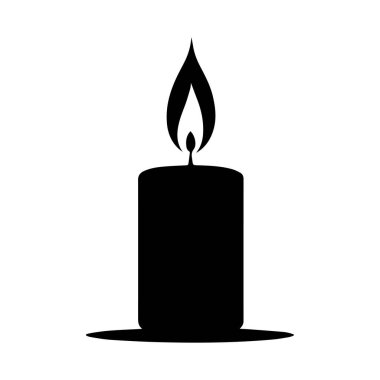 Mum siyah ikon ateş vektör tasarımı.