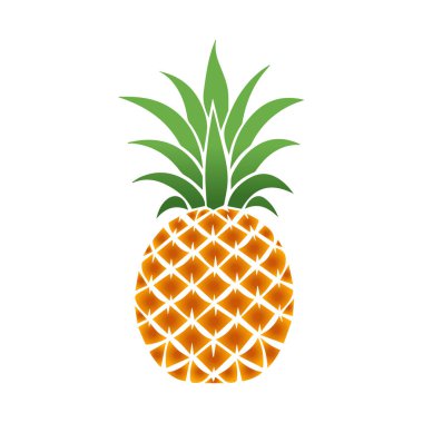 Ananas doğal yiyecek rengi ikonu. Tazelik tatlı sanat vektör tasarımı.