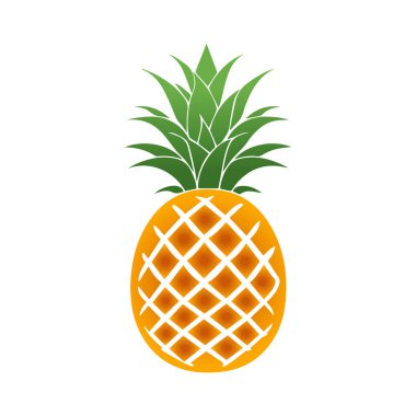 Ananas doğal yiyecek rengi ikonu. Tazelik tatlı sanat vektör tasarımı.
