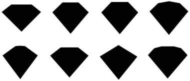 Elmas simgesi kristal mücevher moda vektörü siyah tasarım.