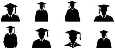 Mezuniyet ikonu. Ana çalışma kutlaması insanların tasarımı.