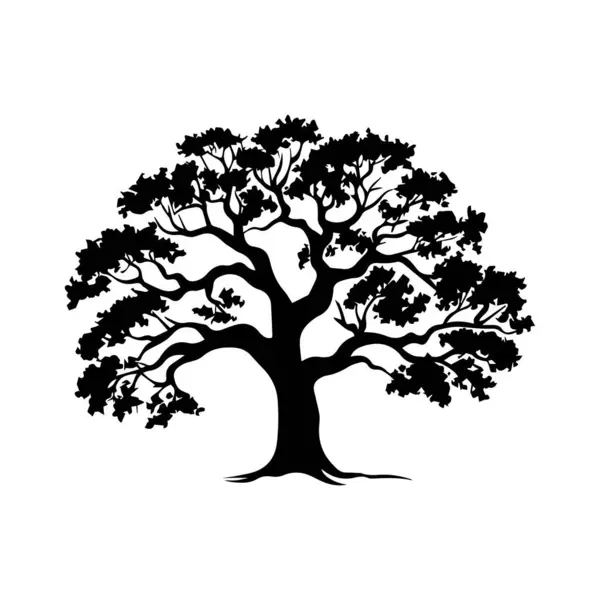 Siyah ağaç simgesi beyaz arkaplanda izole edildi. Vektör İllüstrasyonu.