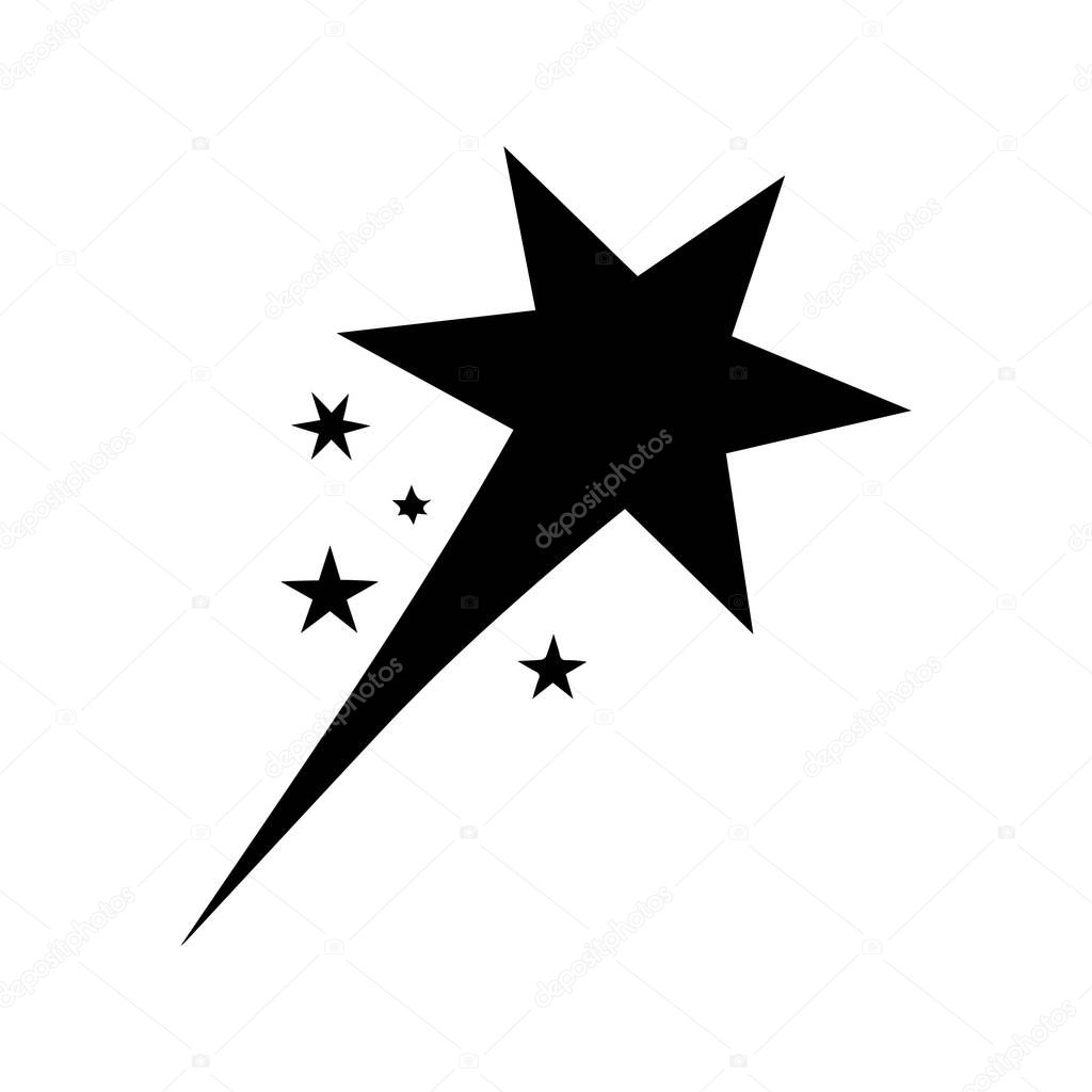 Falling Star icons space element night galaxy vector design.