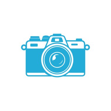 Kamera simgeleri seti, mavi ve pembe sürüm, beyaz arkaplanda izole edilmiş.