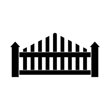 Çit simgesi ayarlandı. Beyaz arkaplanda izole edilmiş web tasarımı için basit vektör.