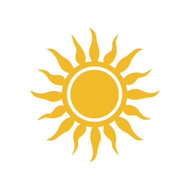 Güneş rengi simgesi Sabah gündüz vektör tasarımı.