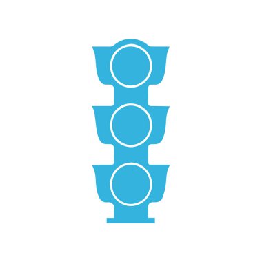 Trafik ışıkları beyaz arka planda izole edilmiş. Vektör illüstrasyon tasarımı.