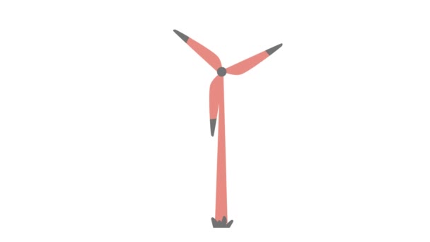 Design Der Video Animationsvorlage Turbine Electric Power Fan Farbe — Stockvideo