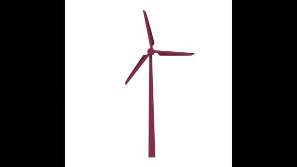 Turbina Energía Eléctrica Ventilador Color Video Animación Plantilla Diseño — Vídeo de stock