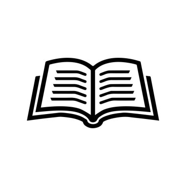 Kitap ikonu vektörü. İnce bir çizgi işareti. sembol illüstrasyon arkaplan tasarımı.