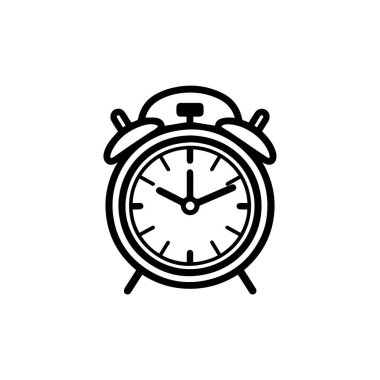 Alarm saat çizgisi simgesi, konsept çizimi, ana çizgi sembolü, vektör işareti tasarımı.
