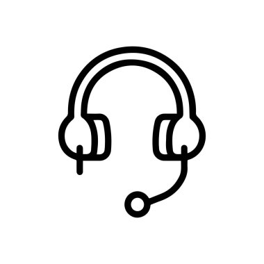 Kulaklık çizgisi simgesi, konsept illüstrasyon, dış hat sembolü, vektör işareti tasarımı.
