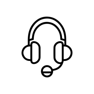Kulaklık çizgisi simgesi, konsept illüstrasyon, dış hat sembolü, vektör işareti tasarımı.