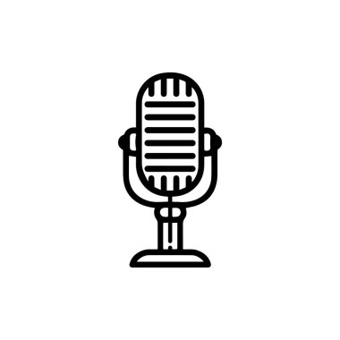 Mikrofon ikon vektör tasarımı. özet sembolü çizimi tasarımı.