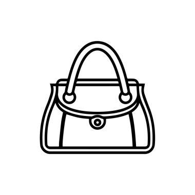 Kadınlar şık çizgi simgesi taşıyıcı el siyah tasarımı paketlerler.