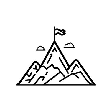 Tepe ana hatları simgesi bayrağı başarılı vektör tasarımı kazandı.