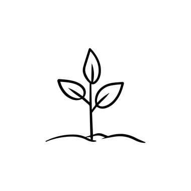 Tohum ağacı büyüyen ikon. Siyah doğa yeşil vektör tasarımı.