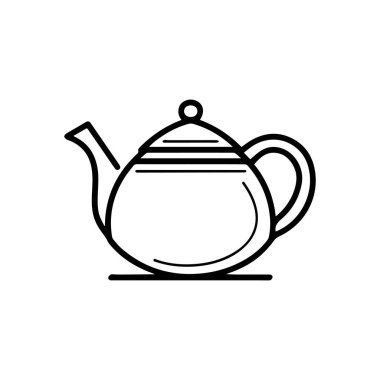 Çaydanlık siyah ikonu. Sıcak pişirme vektörü tasarımı.