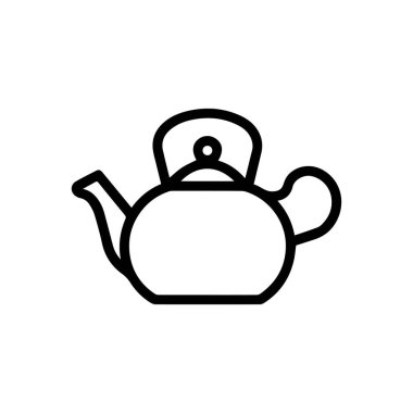 Çaydanlık siyah ikonu. Sıcak pişirme vektörü tasarımı.