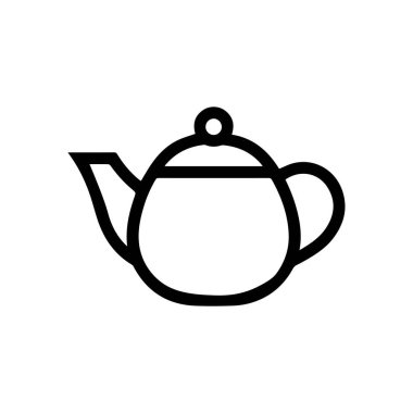 Çaydanlık siyah ikonu. Sıcak pişirme vektörü tasarımı.