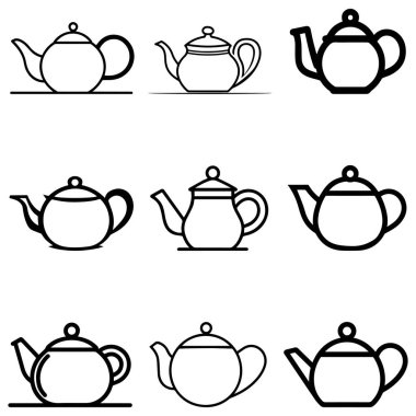 Çaydanlık siyah ikonu. Sıcak pişirme vektörü tasarımı.