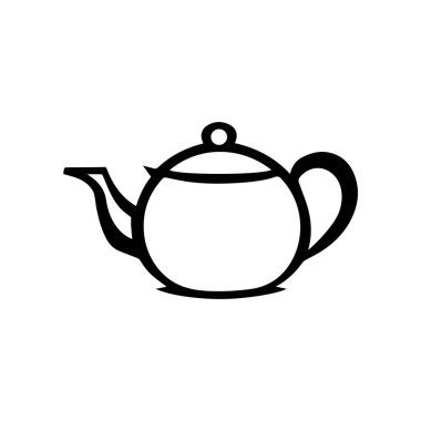 Çaydanlık siyah ikonu. Sıcak pişirme vektörü tasarımı.