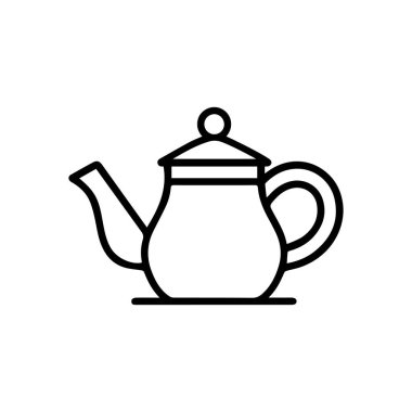 Çaydanlık siyah ikonu. Sıcak pişirme vektörü tasarımı.