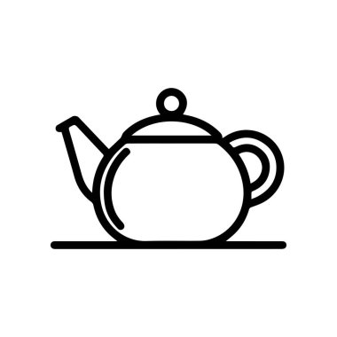 Çaydanlık siyah ikonu. Sıcak pişirme vektörü tasarımı.