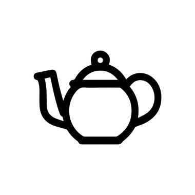Çaydanlık siyah ikonu. Sıcak pişirme vektörü tasarımı.