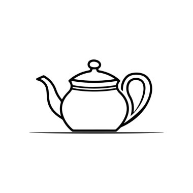 Çaydanlık siyah ikonu. Sıcak pişirme vektörü tasarımı.