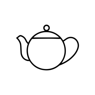 Çaydanlık siyah ikonu. Sıcak pişirme vektörü tasarımı.