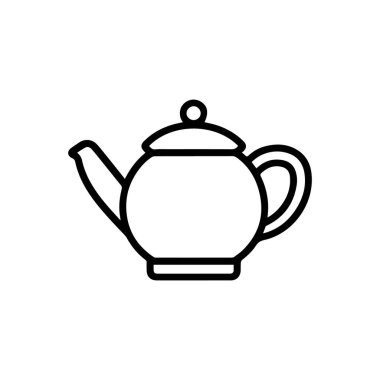 Çaydanlık siyah ikonu. Sıcak pişirme vektörü tasarımı.