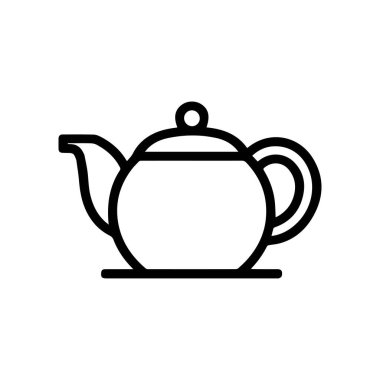 Çaydanlık siyah ikonu. Sıcak pişirme vektörü tasarımı.
