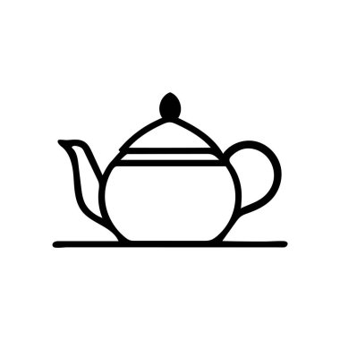 Çaydanlık siyah ikonu. Sıcak pişirme vektörü tasarımı.
