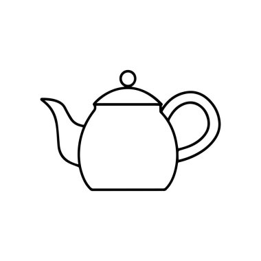 Çaydanlık siyah ikonu. Sıcak pişirme vektörü tasarımı.