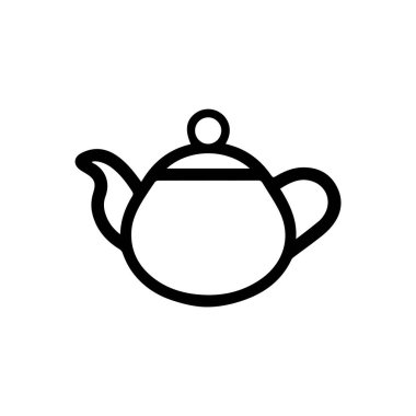 Çaydanlık siyah ikonu. Sıcak pişirme vektörü tasarımı.