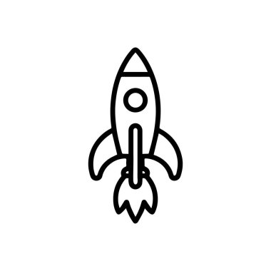 Uzay gemisi simgesi bilim ve teknolojinin vektör tasarım sembolünü ayarla.