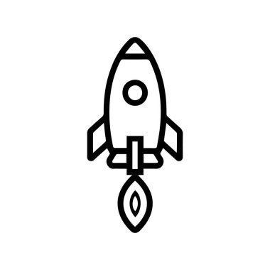 Uzay gemisi simgesi bilim ve teknolojinin vektör tasarım sembolünü ayarla.