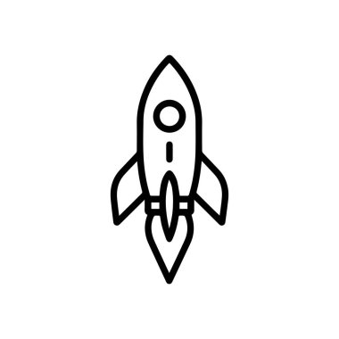 Uzay gemisi simgesi bilim ve teknolojinin vektör tasarım sembolünü ayarla.