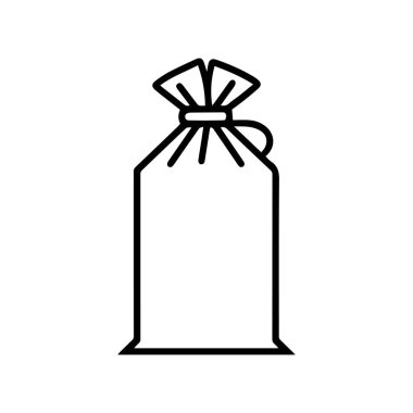 Siyah taslak simgesini çuvalla. Çiftçilik vektör tasarımı.