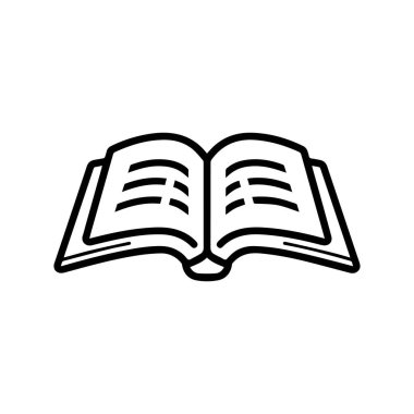 Kitap ikonu vektörü. İnce bir çizgi işareti. sembol illüstrasyon arkaplan tasarımı.
