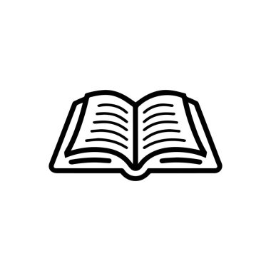 Kitap ikonu vektörü. İnce bir çizgi işareti. sembol illüstrasyon arkaplan tasarımı.
