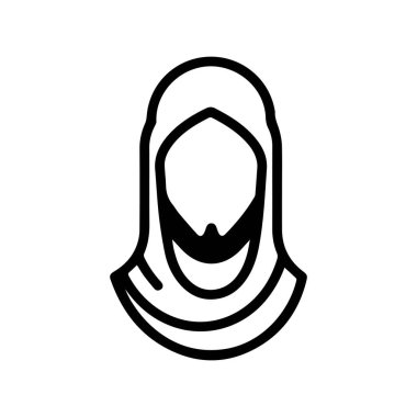 Müslüman erkek ve kadın ikon karakter taslağı. Arapça vektör tasarımı.