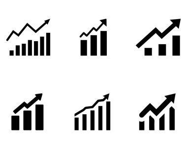 Grafik çizelgesi ekonomik simgesi. Para işi artırma tasarımı.