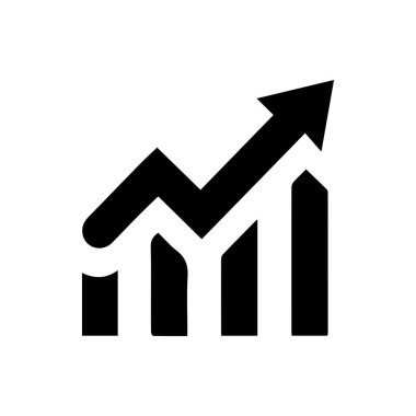 Grafik çizelgesi ekonomik simgesi. Para işi artırma tasarımı.